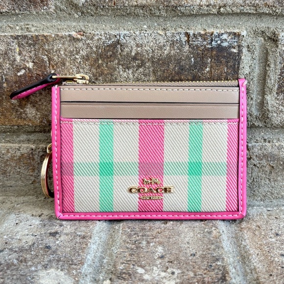 Coach Accessories - Coach Mini Skinny ID Card Case In Pink Plaid